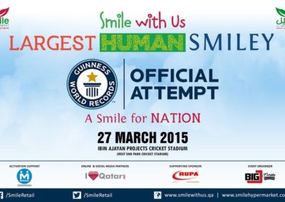 GUINNESS WORLD RECORD FOR THE LARGEST HUMAN SMILEY