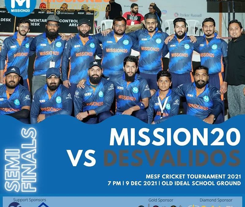 Mission20 Cricket Team participating in MESF Cricket Tournament 2021